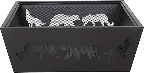 Miniatura 9 de HANGKAI Chimenea de leña extra profunda de 26 pulgadas, para patio trasero, jardín, chimenea con póker largo para fuego, tapa de malla, cubierta