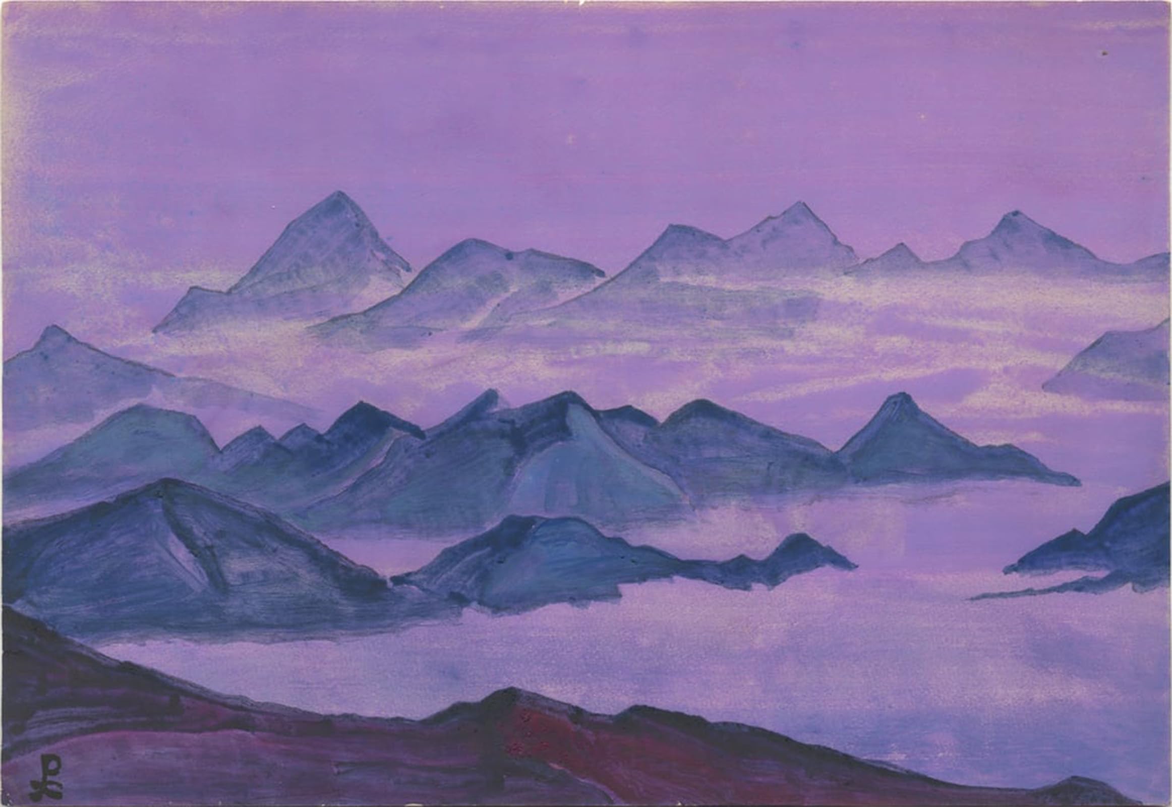 Posteriik No Frame Vintage Print Pop Art Landscape Artwork Himalayas By Nicholas Roerich Art Prints For Office Home Decor 60X90cm