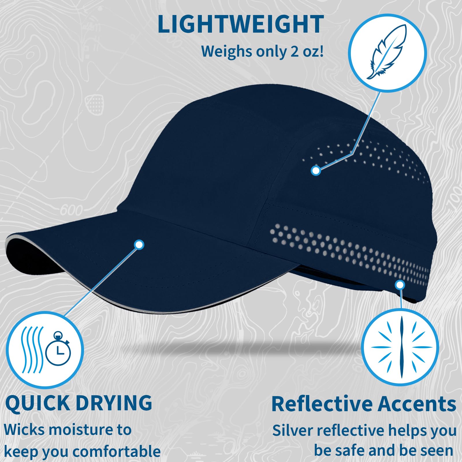 TrailHeads Casquette de course pour homme | Casquette de sport recyclée