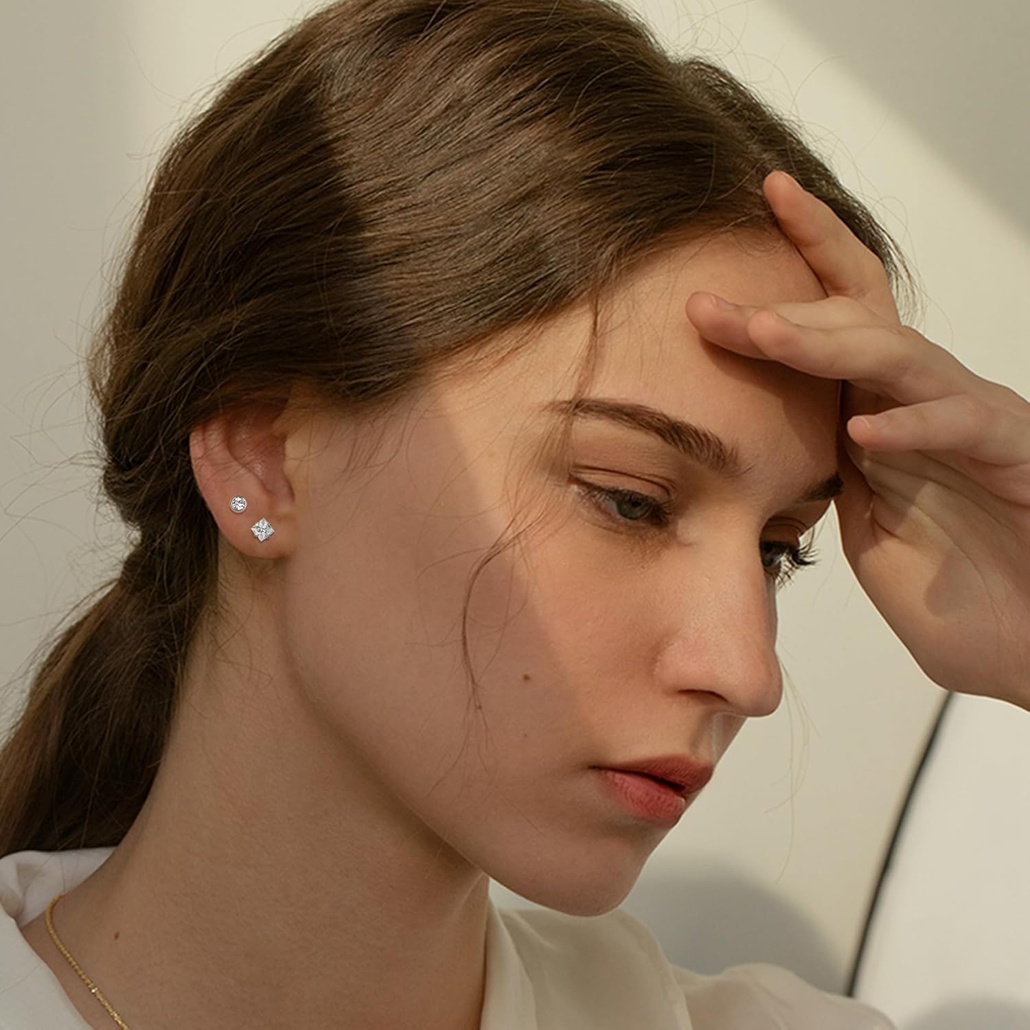 21Pairs Hypoallergenic Surgical Steel Earrings - Flat Back Stud Earrings for Women Men - 20G Small Flatback Stud Earrings - Screw Back Cartilage Earring Sets for Multiple Piercing - Image 5