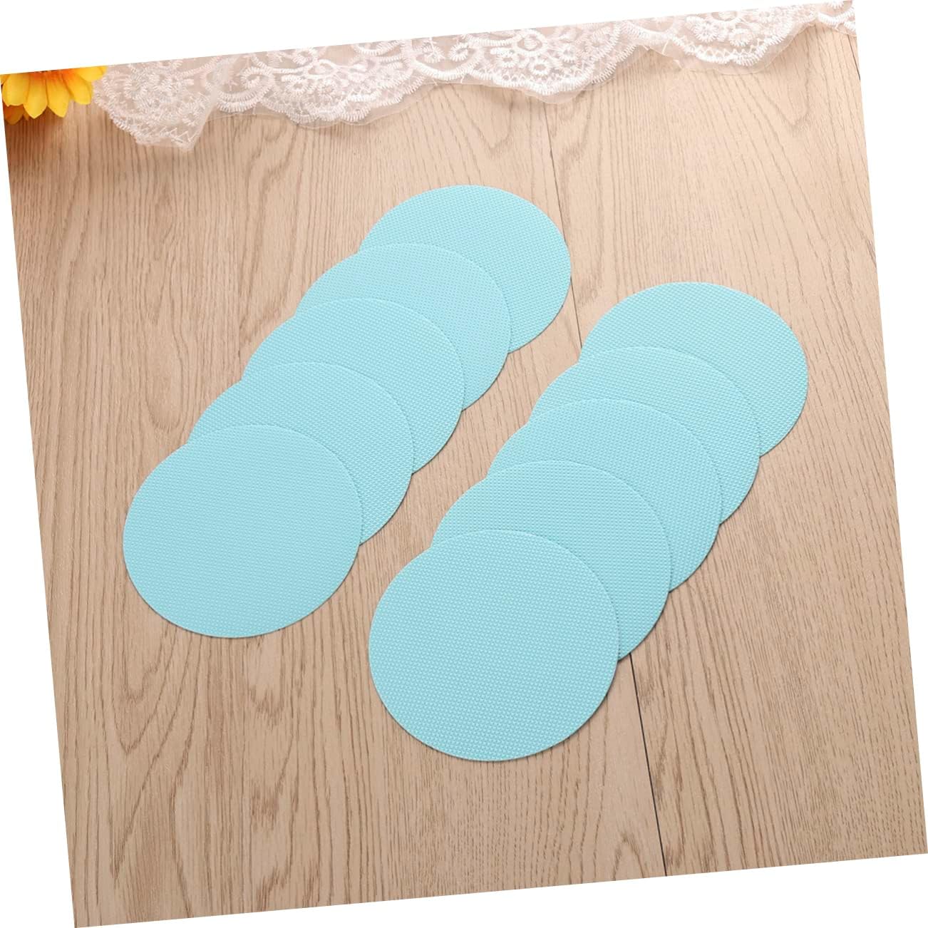 10Pcs Peva Slip Discs for Bathroom Safety Non Stick Treads for Tubs and Showers Sky Blue Non Slip Stickers for Seniors and Families