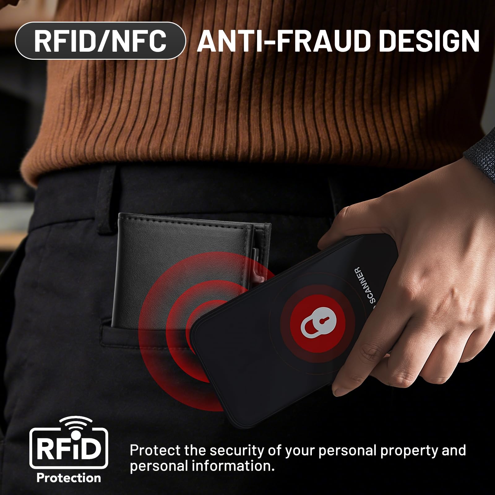 Portfel Męski,Slim Wallet z Kieszenią na Monety I Zapięciem Magnetycznym,Portfel na Karty,Etui na Karty Kredytowe z Blokadą Rfid,Okienkiem Identyfikacyjnym,Pop-Up Smart Wallet dla Mężczyzn