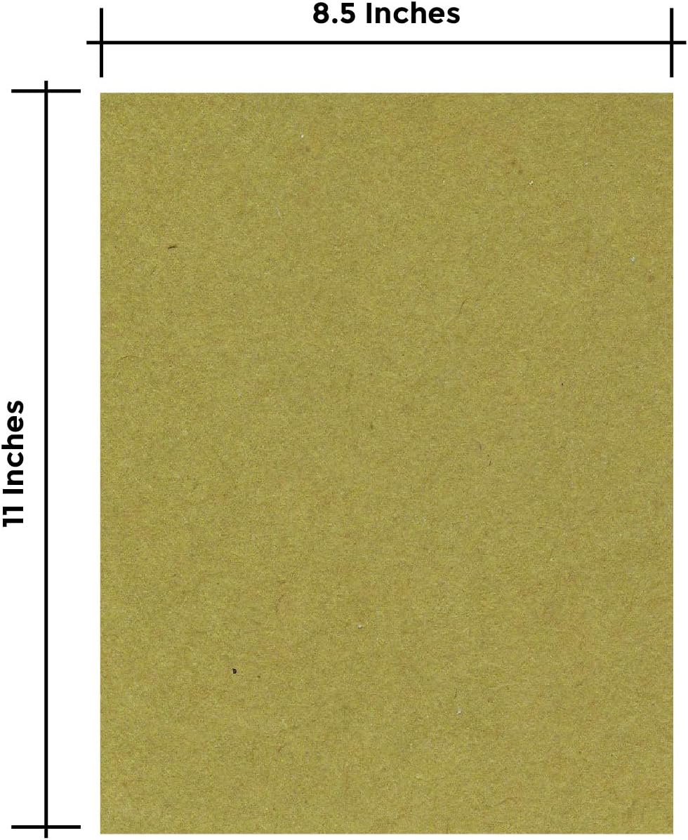 25 Sheets of Chipboard, 30pt (Point) Medium Weight Cardboard .030 Caliper Thickness, Craft and Packing, Brown Kraft Paper Board (8.5 x 11)
