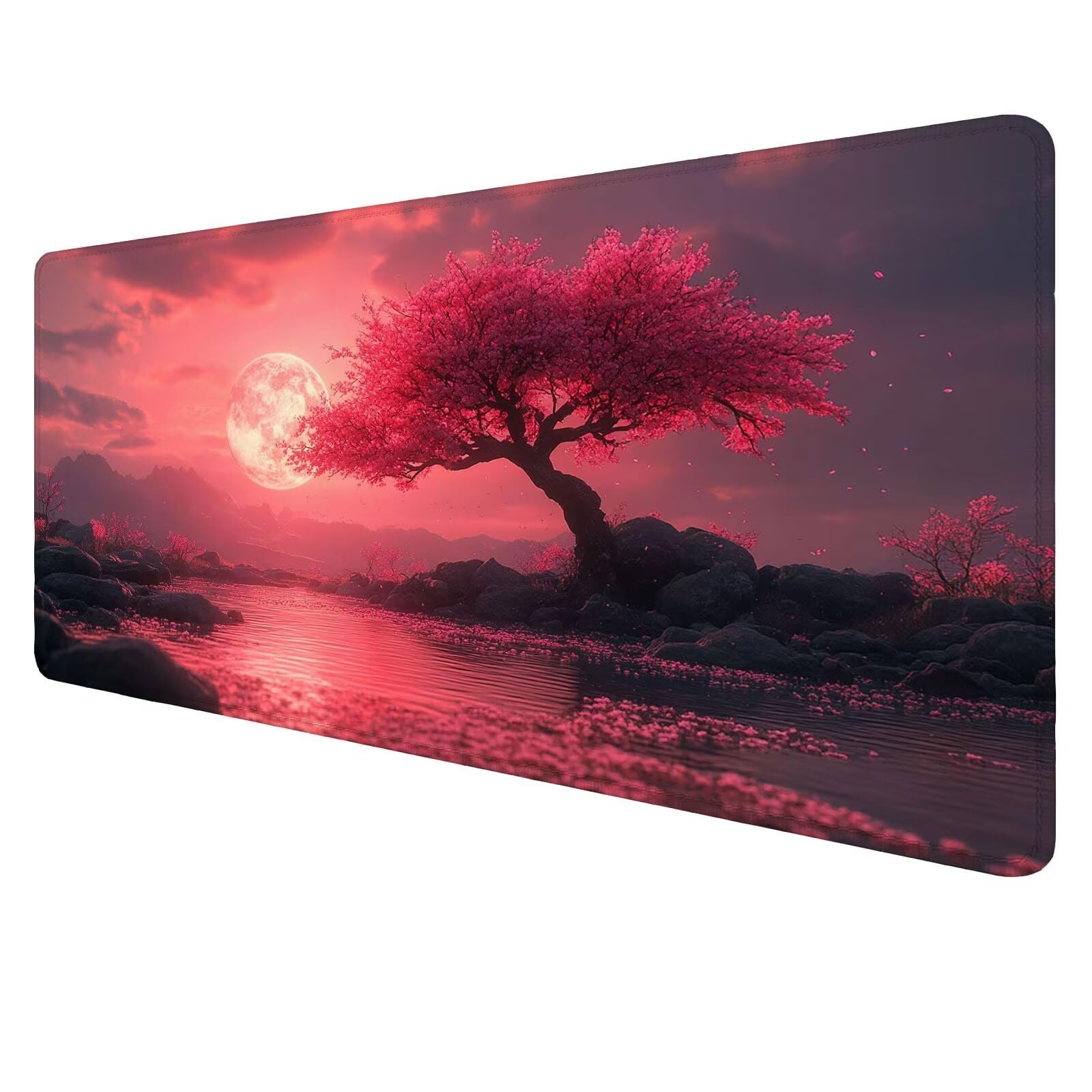 Podkładka pod mysz księżyc duża mata na biurko dla graczy namorzynowa podkładka pod mysz XXL 1600 x 800 x 3 mm niestandardowa podkładka pod mysz, ochrona akcesoriów biurowych matowa, do domu Deco