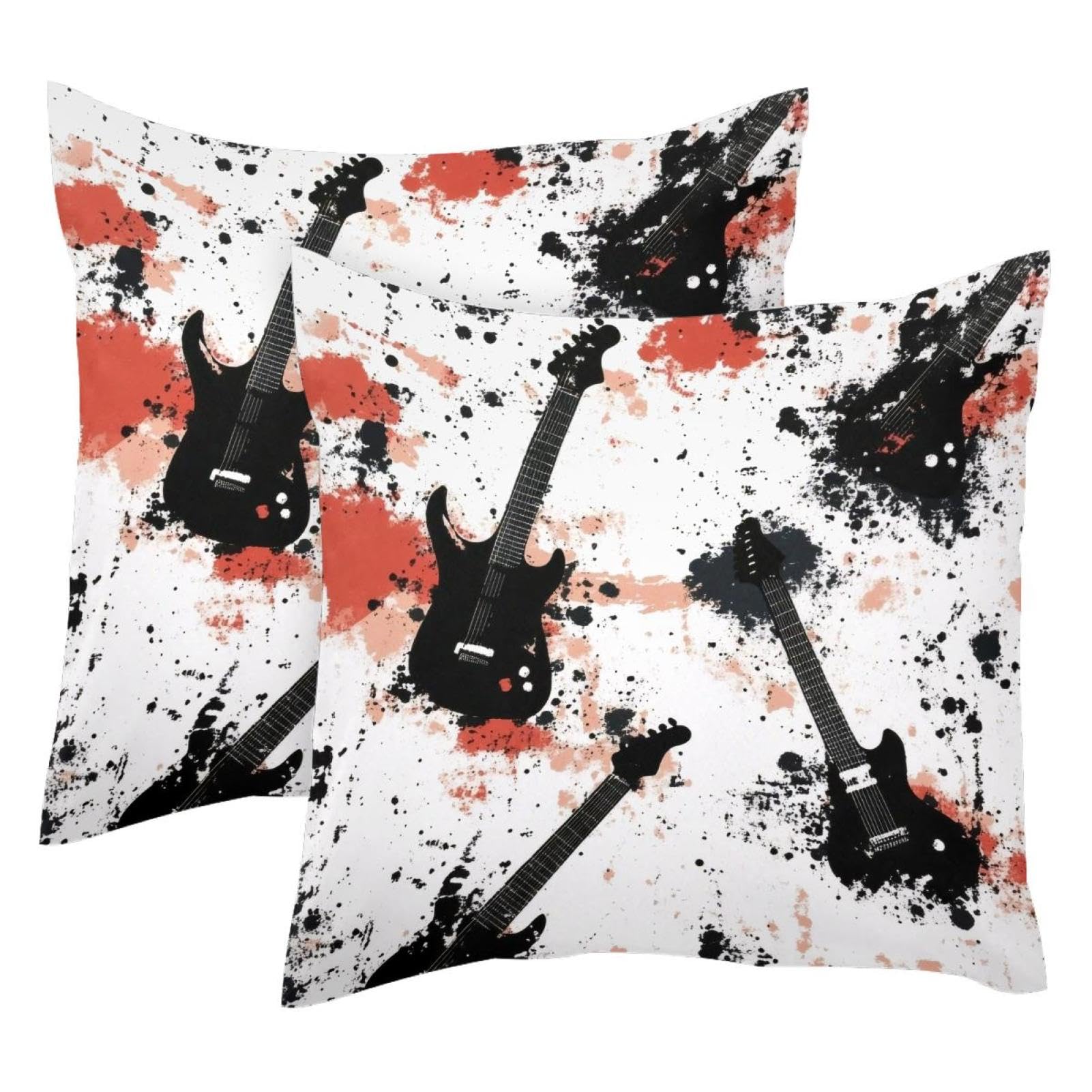 Housses de coussin guitare 50x50 velours double face haut de gamme