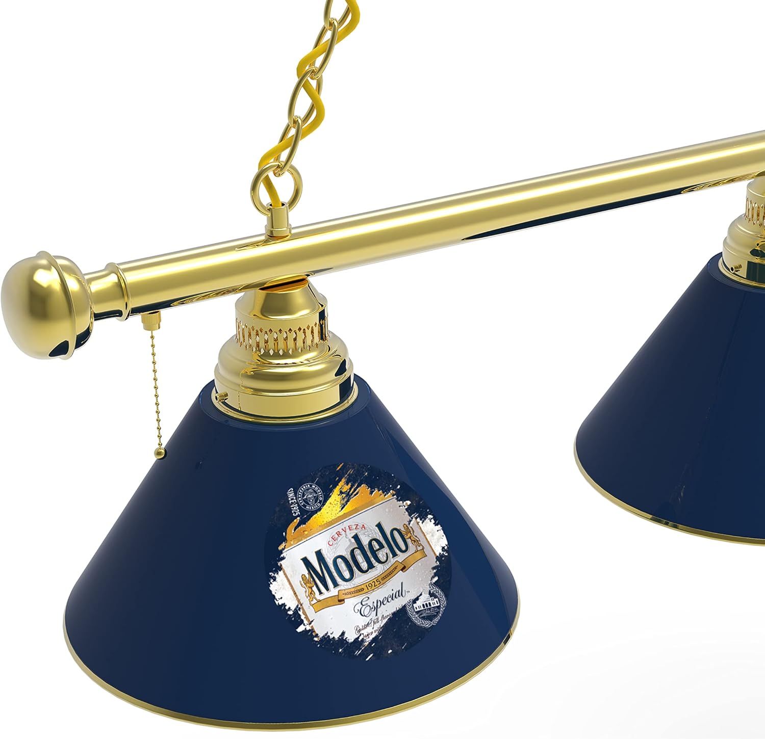 Holland Bar Stool Co. Indoor Modern Bright Ceiling Pendant Lighting Shade Modelo (LBL) 3 Shade Billiard Light with Brass Fixture