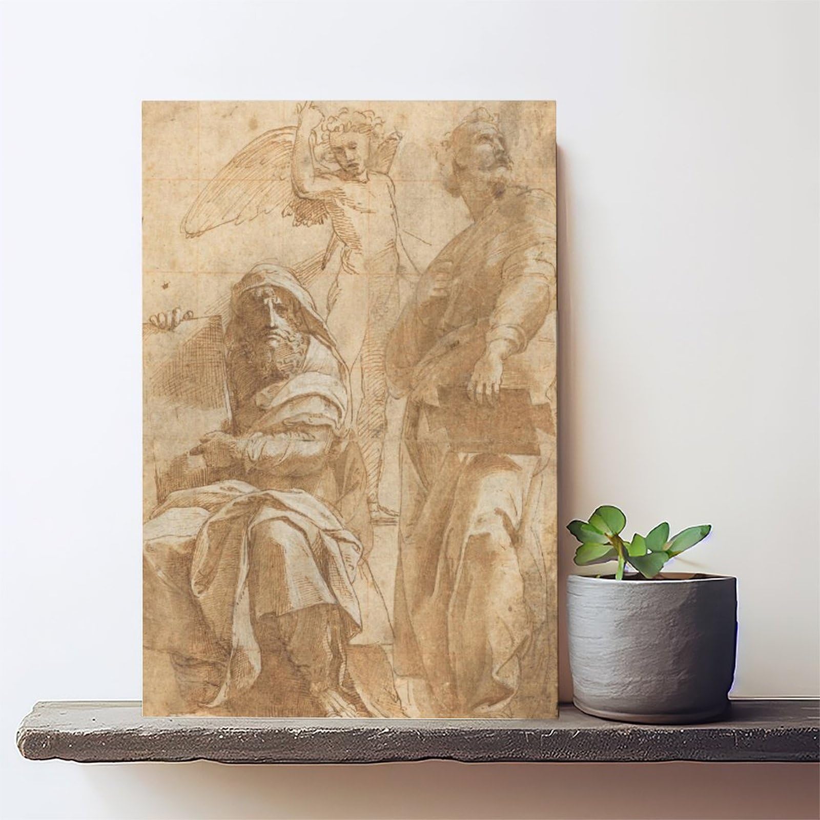 WCYB Raffaello Sanzio Poster mit den Propheten Hosea und Jonah von Raffaello Sanzio, Wandkunstrahmen, 40,6 x 61 cm (L x B)