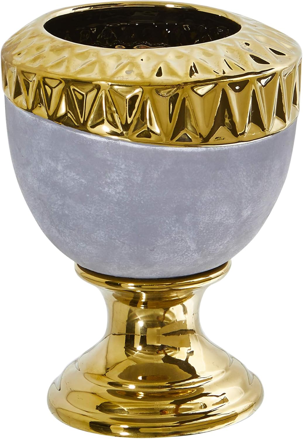 Nearly Natural 9.25in. Regal Stone Urn with Gold Accents