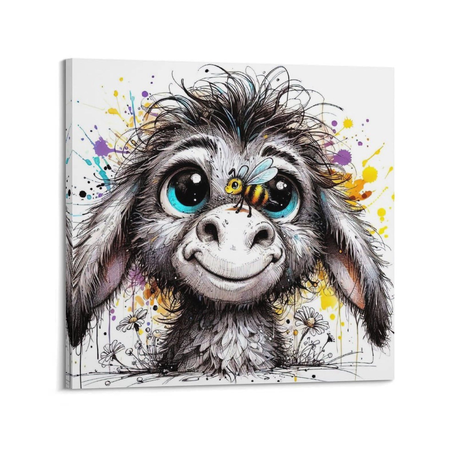 WZKTCL Animal Poster Puppy Honey Encounter Poster Decorative Painting Canvas Wall Posters And Art Picture Print Modern Family Bedroom Decor Posters 28x28inch(70x70cm)