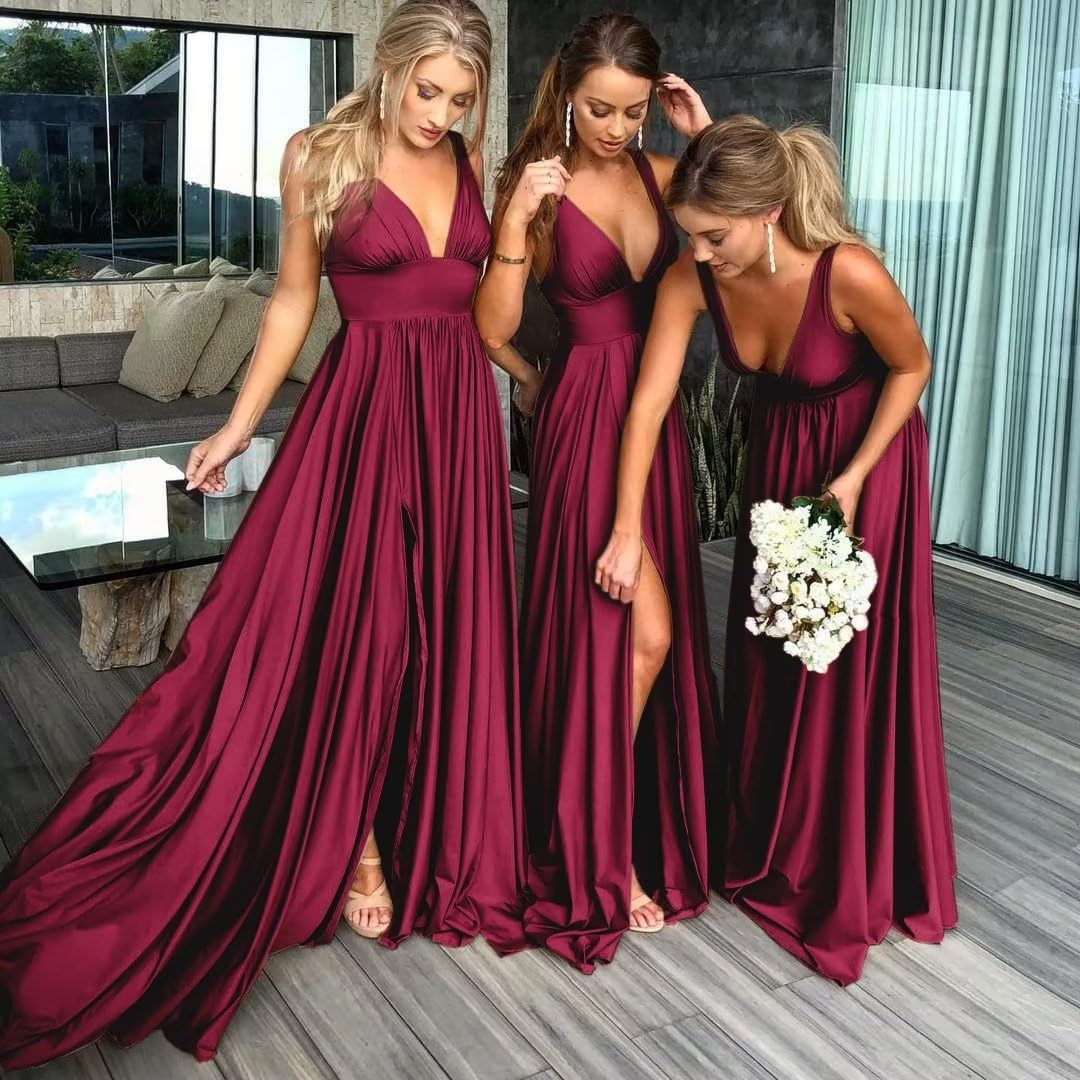 BABYONLINE D.R.E.S.S. Robe Soiree Chic Mariage Fete Cocktail Femme élastique avec Fente Longue Maxi Dos Nu Sexy