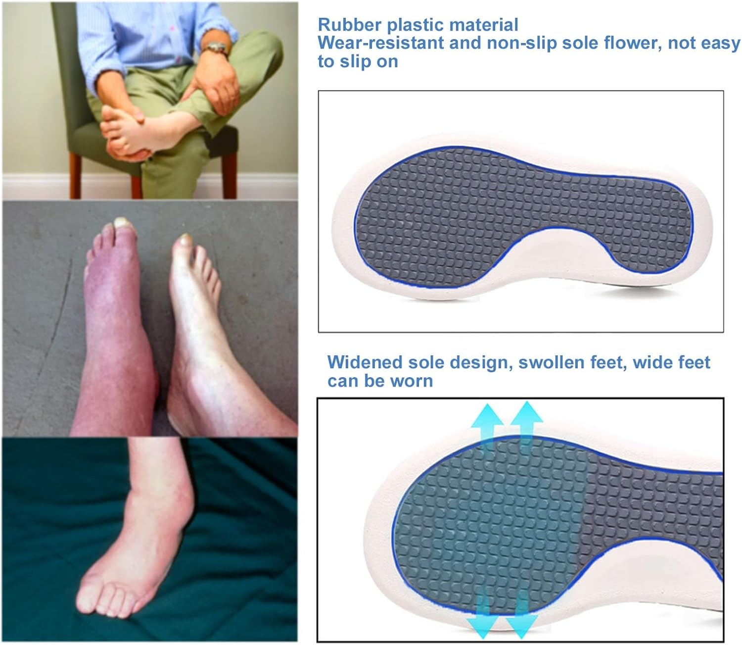 Wide Diabetic Shoes,Comfortable Supportive Breathable Designed for Elderly with Swollen Feet