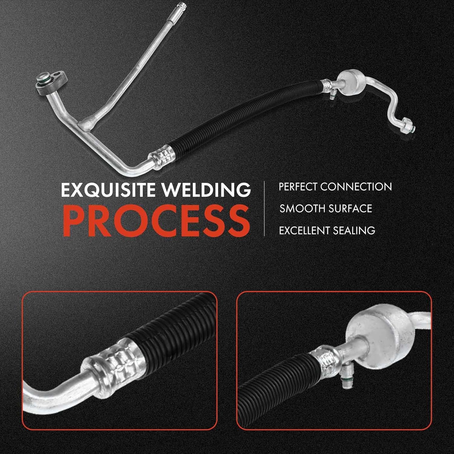 A-Premium A/C Discharge Line Hose Assembly Compatible with Ford F-250 Super Duty、F-350 Super Duty/F-450 Super Duty 2011-2016, F-550 Super Duty 2011-2015, 6.7L, Compressor to Condenser