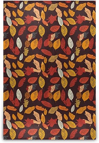 Autumn Leaves Illustration Ultra-Soft Plush Blanket, Cozy All Season Use Throw Blanket Adults Kids Sofa Bedroom Travel Throws 60x90 Inches Bed