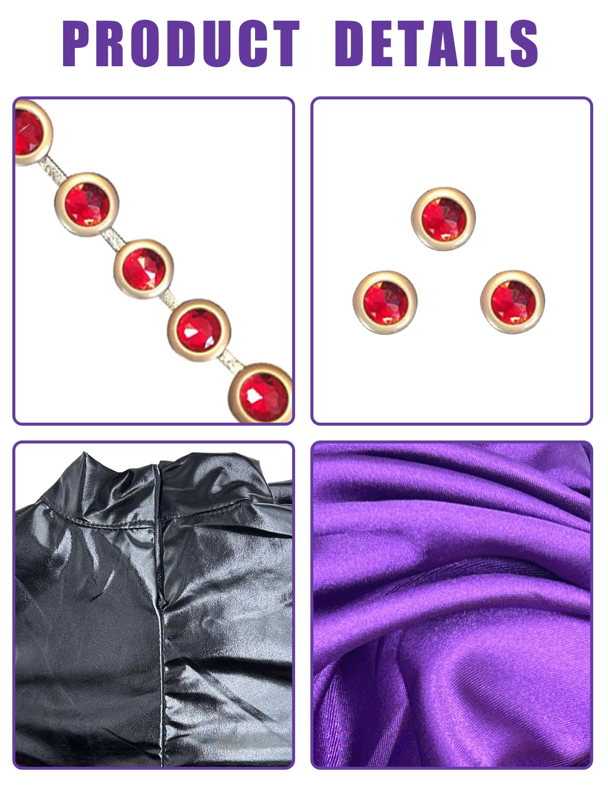 Aulauf Raven TeenTitans Costume for Women,Anime Cosplay Costume, Jumpsuit With Purple Cloak,Halloween Cosplay for Woman Adult