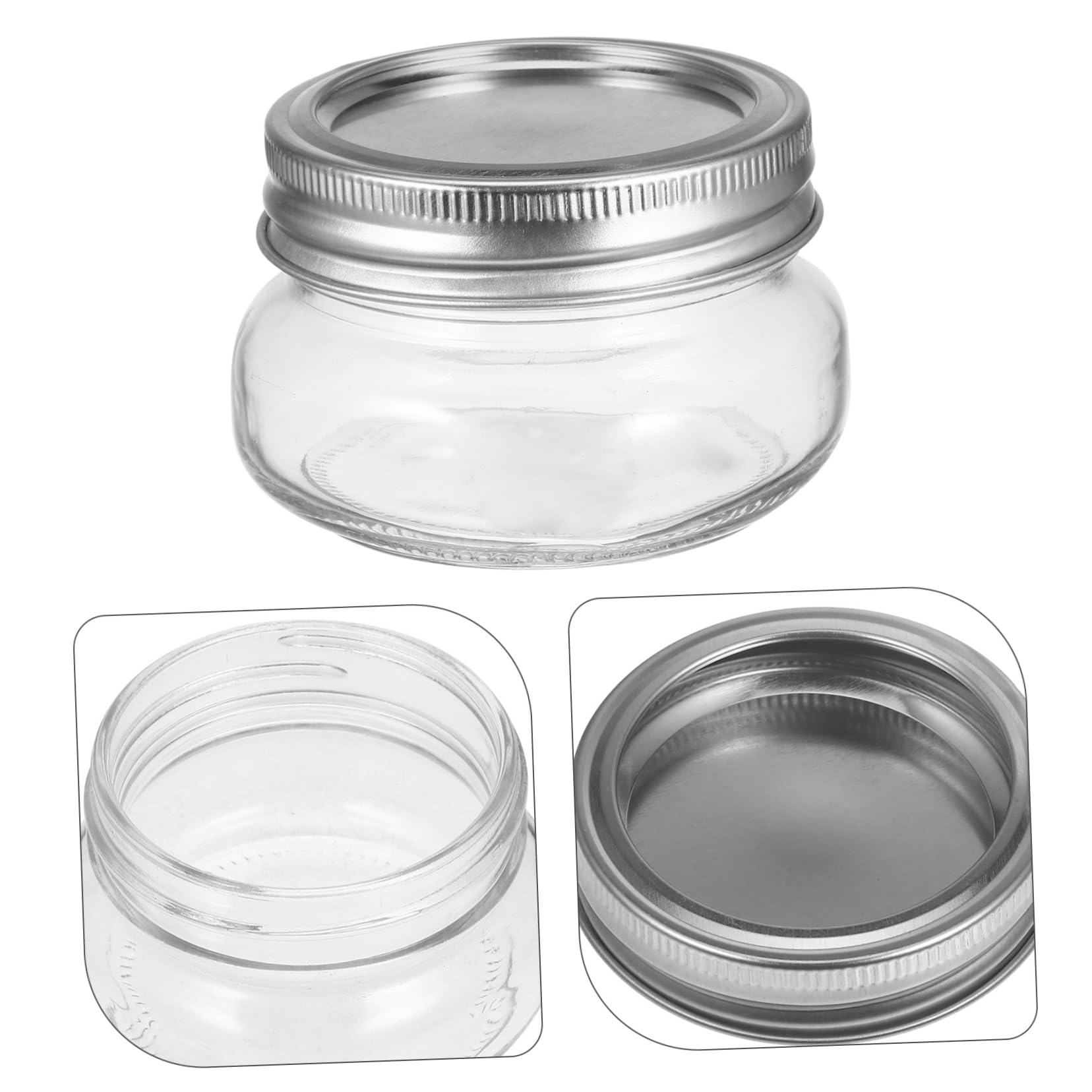 6 Stück Vorratsglas aus Glas mit Deckel 150ml Wiederverwendbar und Verschließend für Lebensmittel und Unterwegs Vorratsdosen für Küche