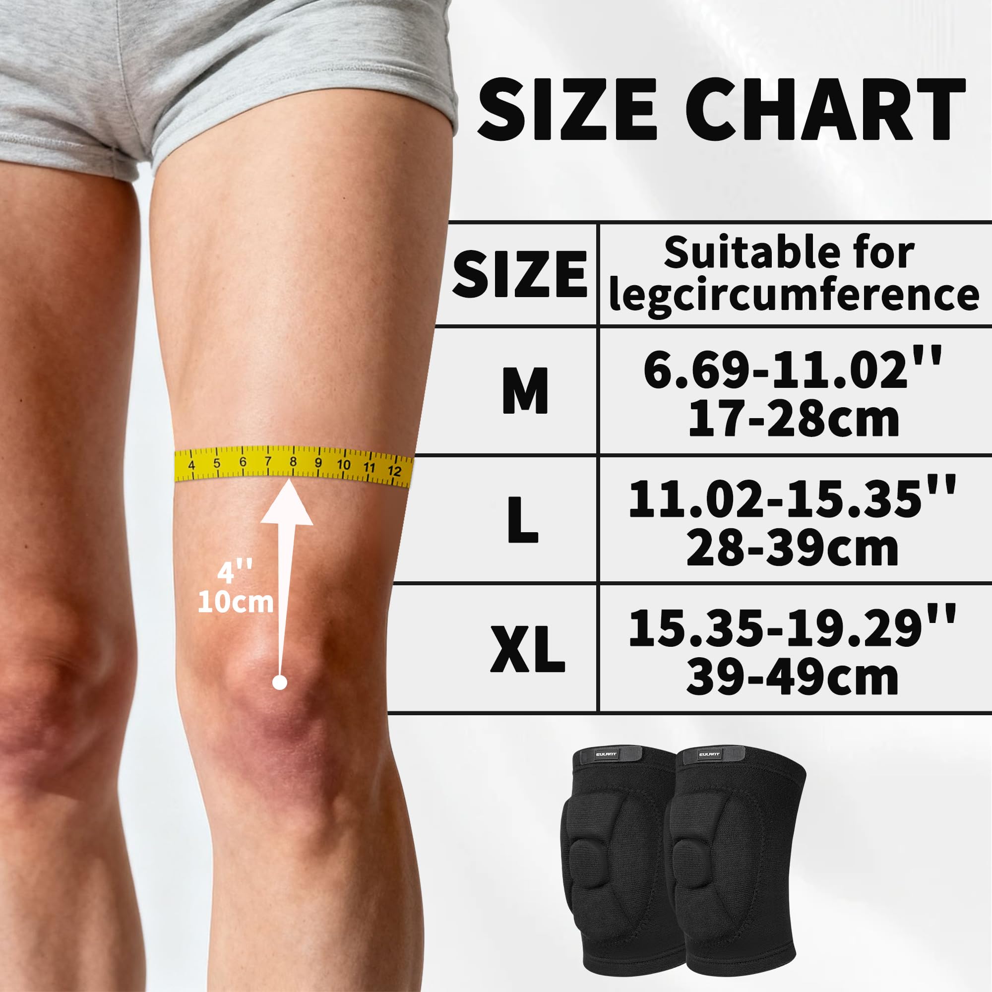 EULANT Rodilleras Voleibol para Jóvenes y Adultos,Anticolisión Rodillera Suaves,Elástica Protector Rodilla para Balonmano Futbol Baloncesto Moto Patinaje Artístico Baile Entrenamiento Pilato - 5