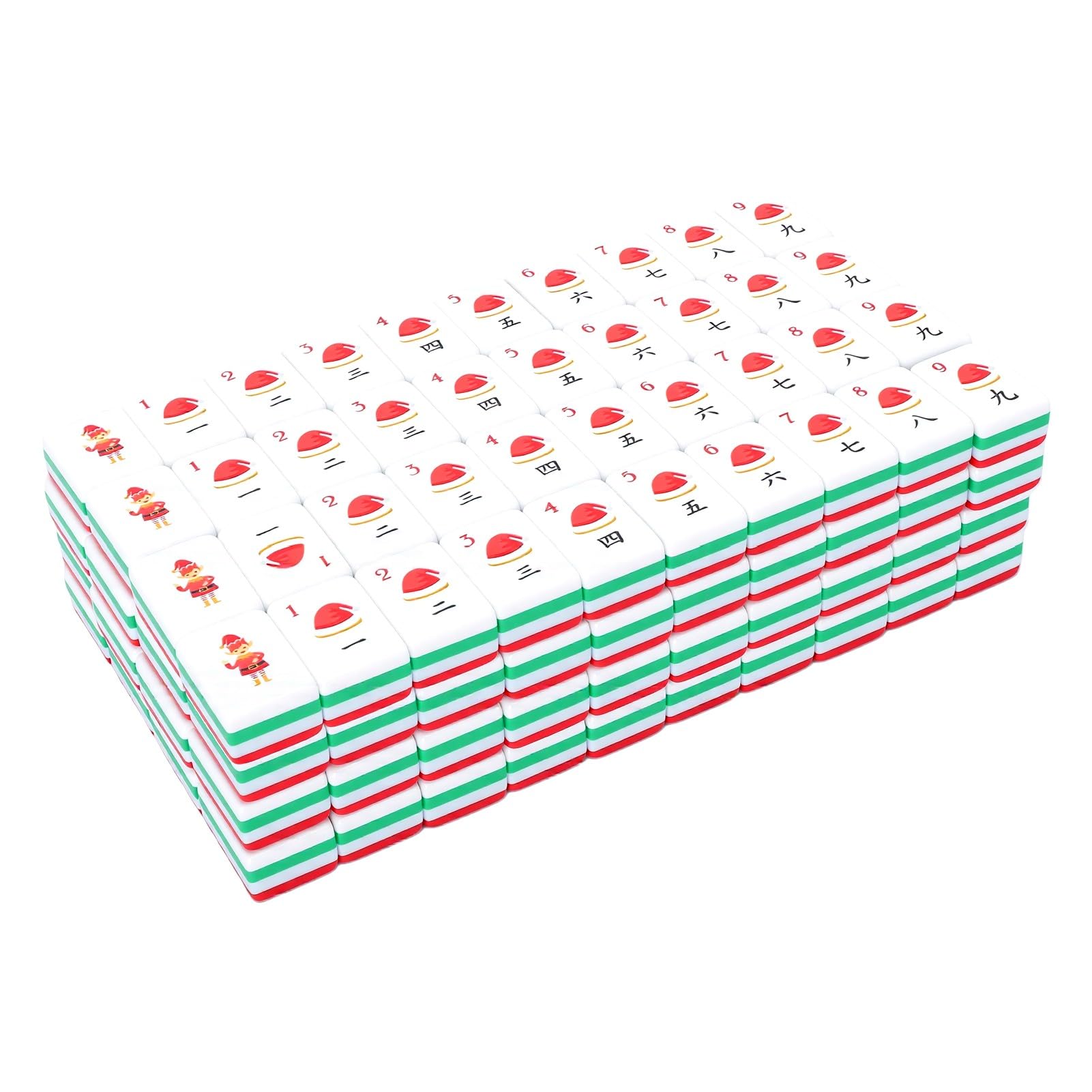 Alomejor Jeu de Mahjong de Noël en Acrylique, Ensemble de Tuiles Festives