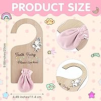 Vista 2 de Qunclay Soporte de dientes de hada de dientes, bolsa para colgar en la puerta, contenedor de recuerdos para dientes perdidos, para niños y niñas