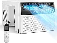 Tehanld 10,000 BTU U-Shaped Inverter Window AC - Ultra Quiet 42dB, 450 Sq Ft Cooling, Energy Saver, Remote Control
