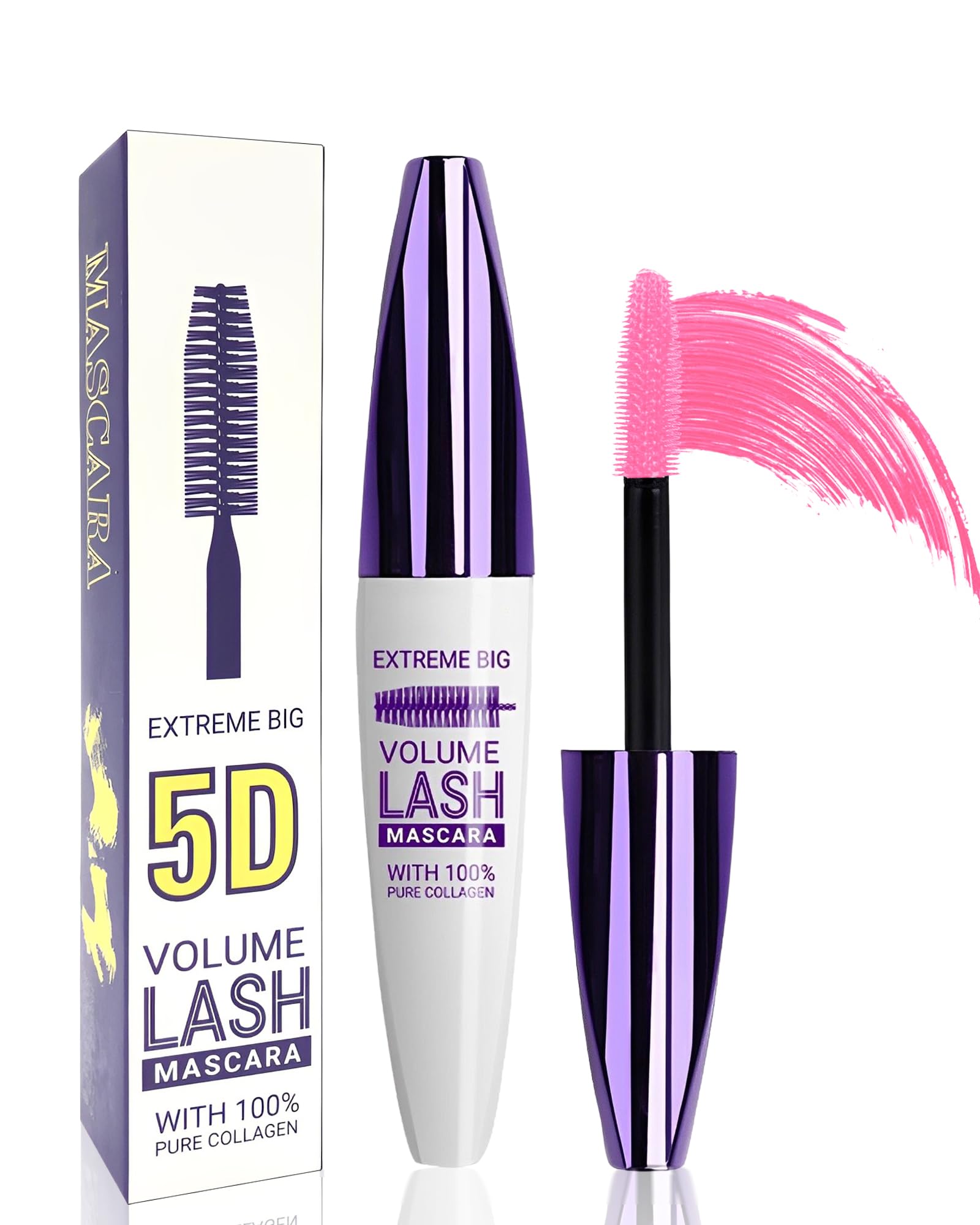 Pink Mascara for Eyelashes,Halloween Waterproof Colored Mascara for Women | Long Lasting…