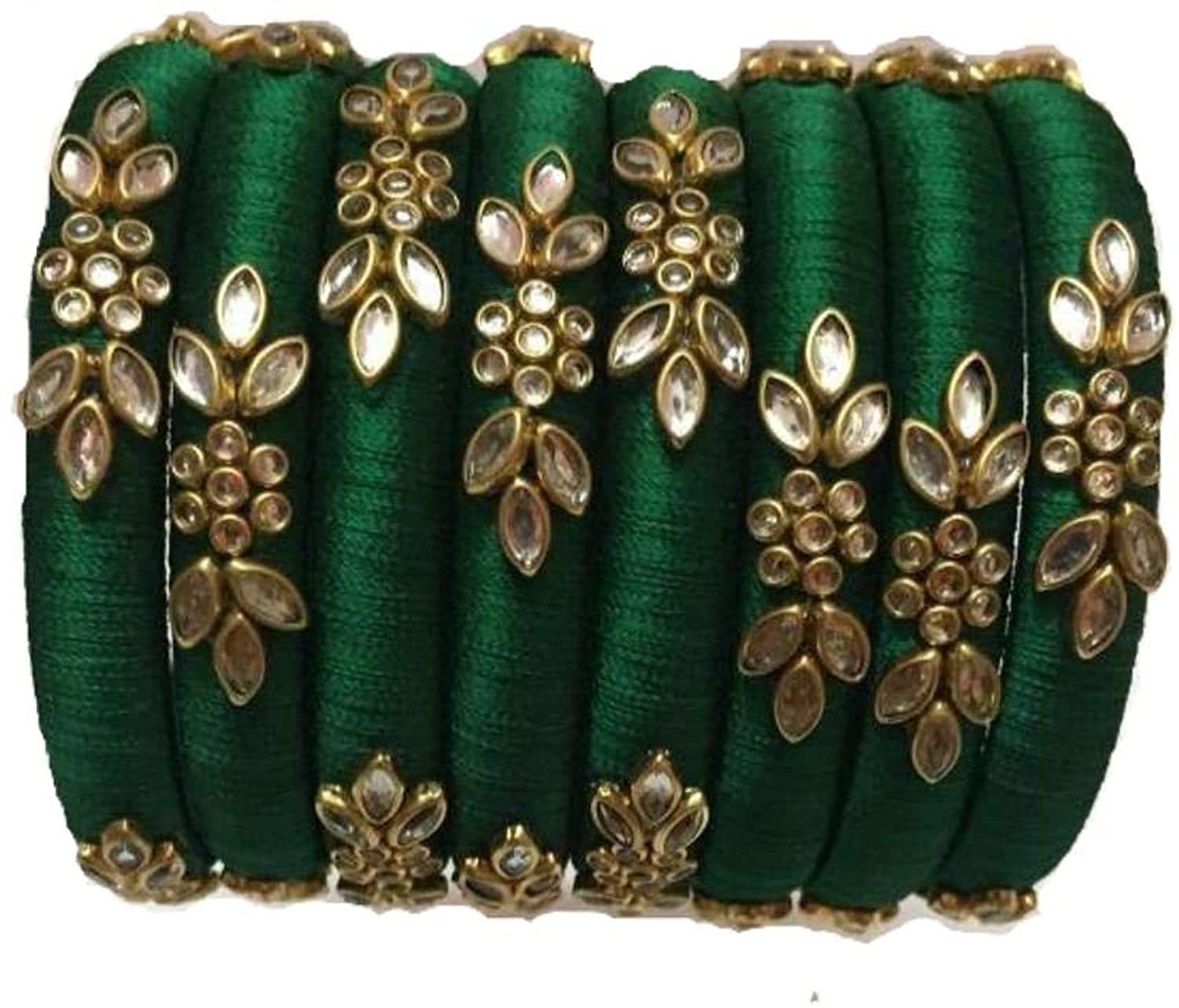 I.Z Creations Silk Thread Bangles for Women (Dark Green) (2.6) (B08C5KQTTQ) Amazon Price History, Amazon Price Tracker