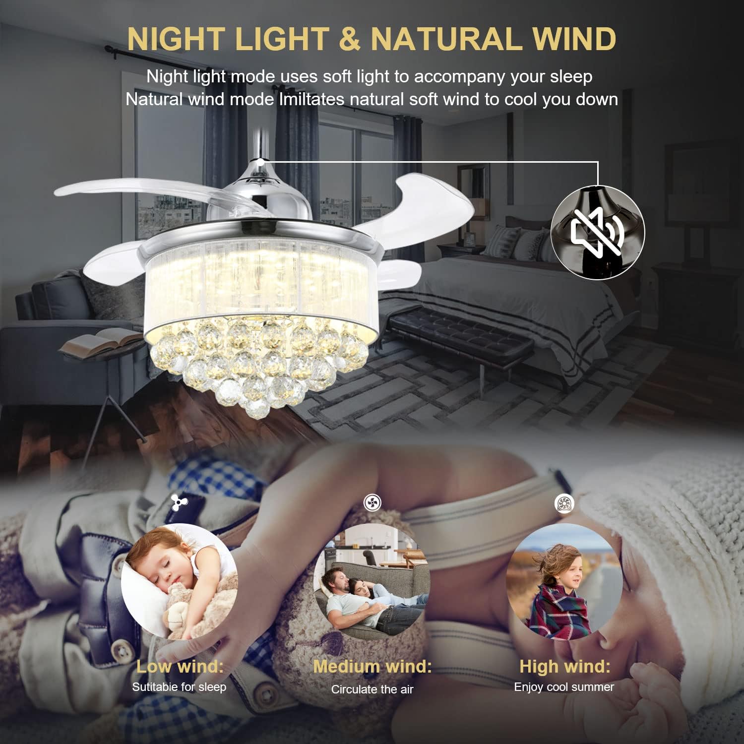 Lowest Price 7PM Modern Crystal Ceiling Fan with Light Retractable Blades Chrome Chandelier Fan Remote Control Dimmable Fandelier Lighting Fixture for Dining Room Bedroom 36 Inch 70% Off Discount 7PM Modern Crystal Ceiling Fan with Light Retractable Blades Chrome Chandelier Fan Remote Control Dimmable Fandelier Lighting Fixture for Dining Room Bedroom 36 Inch