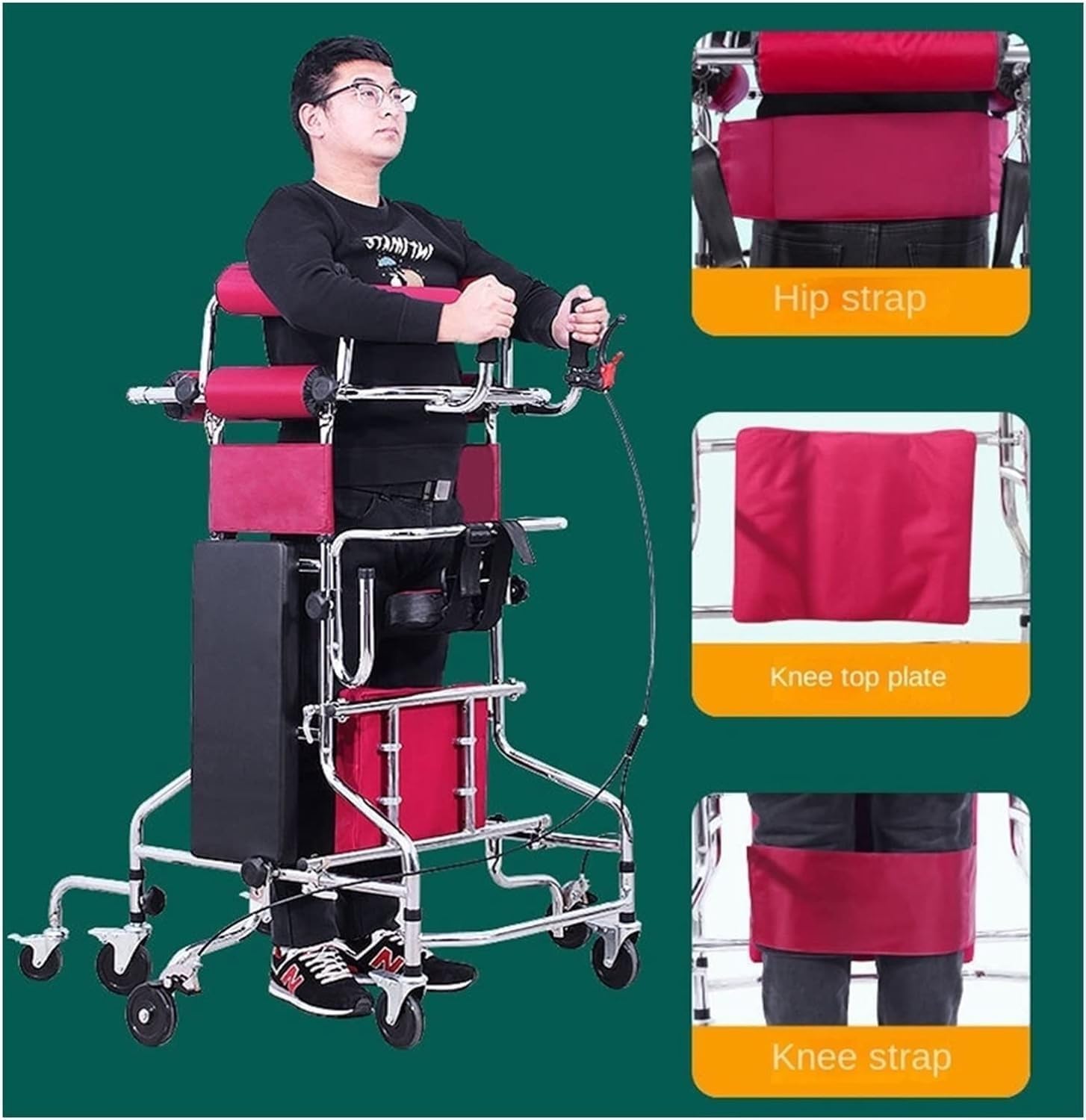 8-Rad-Rollator-Gehhilfe Rehabilitationsgerät Rollatoren Anti-Rückwärtskipp-Ablagewerkzeug Rollator für ältere Menschen mit Schlaganfall-Hemiplegie Roboter-Rollator