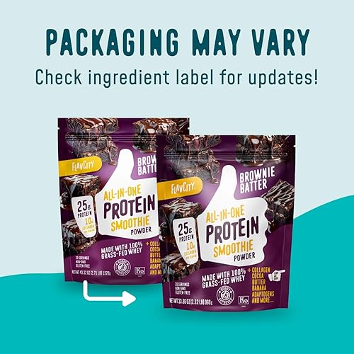 Miniatura 2 de FlavCity Proteína de suero en polvo alimentada con hierba, con proteína, colágeno y cafeína, leche de coco y chocolate orgánicos, sin gluten ni