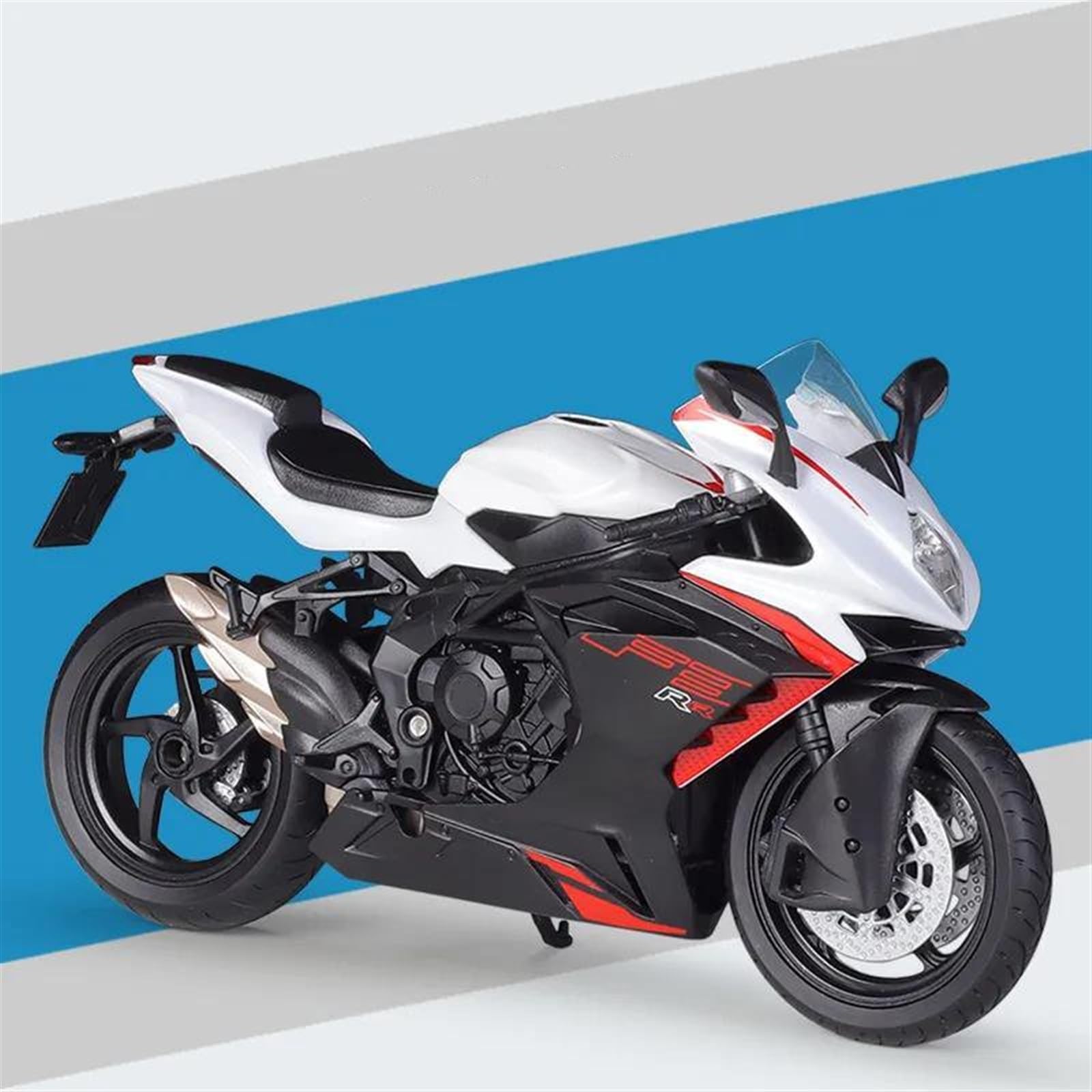 SEYXF Motorbike Toy 1:12 for MV Agusta F3 RR Motorcycle Model Simulation Alloy Toy(White)