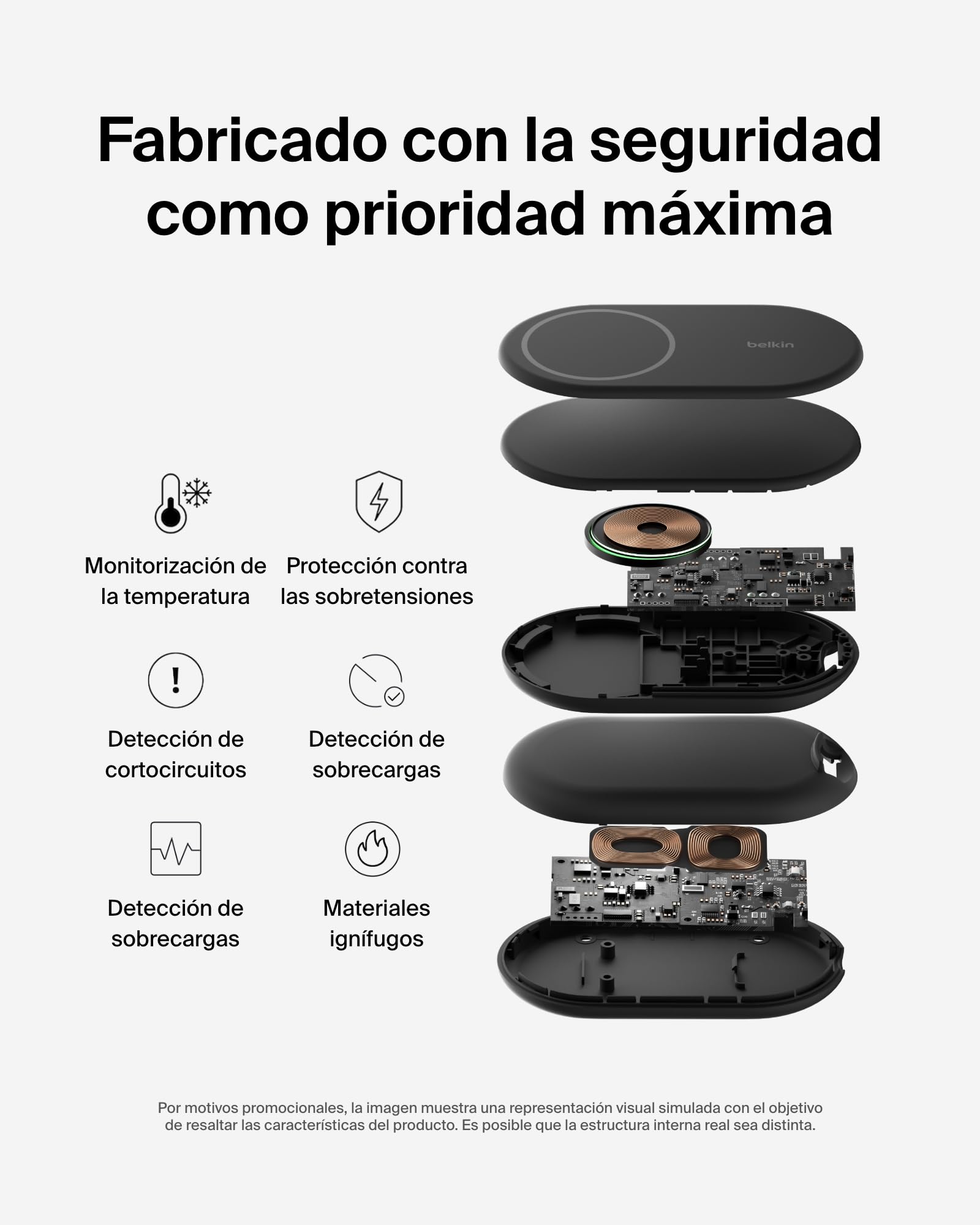 Belkin BoostCharge Cargador Inalámbrico con Qi2, Soporte Magnético Compatible con MagSafe y Standby 15 W, Cargador Rápido portátil, iPhone 17, 16, 15, 14 y 13 - con Fuente de alimentación - Negro
