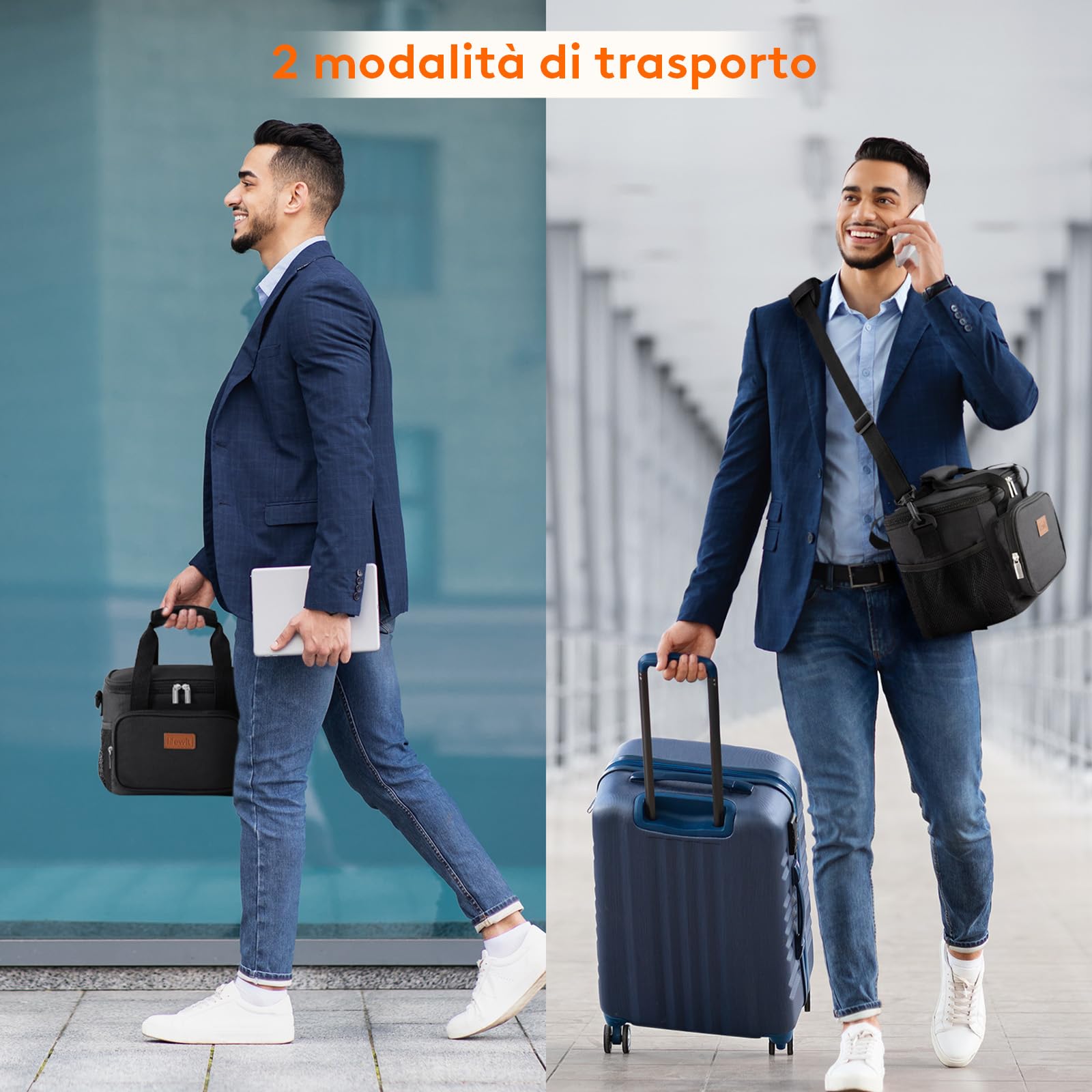 Lifewit Borsa Termica Porta Pranzo 8.5L(12 Lattine), Piccola Borse Frigo Pranzo Ufficio per Uomo e Donna, Lunch Bag per Lavoro, Mare, Viaggio, Spiaggia, Nero