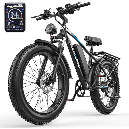 26" Electric Bike for Adults, 90 Miles 34MPH Fast E Bike for Men, Peak 1500W Fat Tire Ebike for Adults Electric with 48V 864WH Removable Battery, ON/Off Road E Bicycle with Brake Light