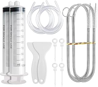 Pack of 12 Fridge Cleaning Set, Refrigerator Drain Cleaning Set with Refrigerator Brush Hose Sprayer Defrosting Bulb, Piston - For Refrigerator, Kitchen
