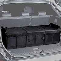 NINEDUCK 1680D Trunk Organizer with Lid - 114L Collapsible SUV Truck Storage, Rigid PP Panels, Water-Resistant Oxford Fabric