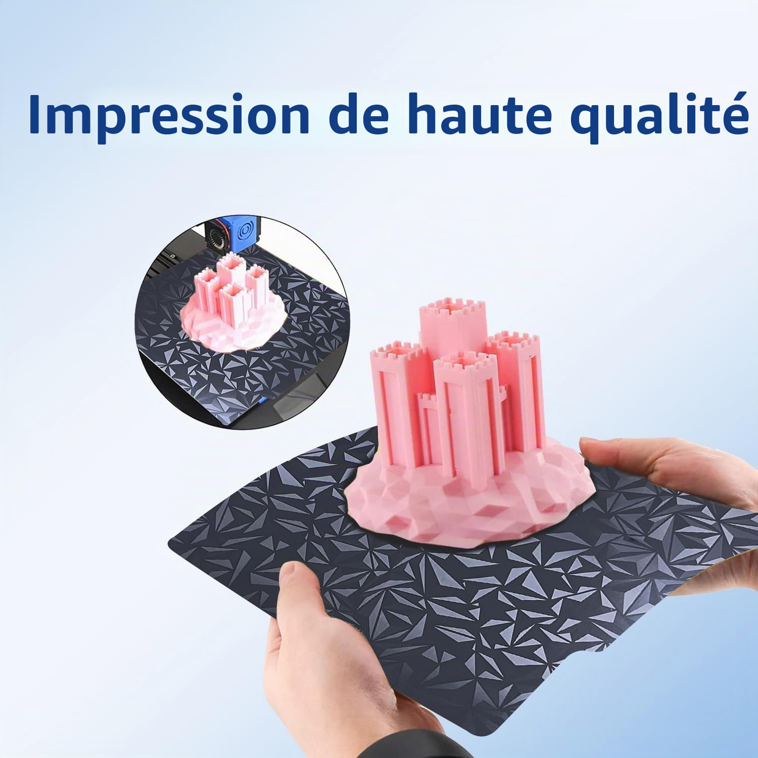Hzdadeve 256x268mm pour Kobra 3 / Combo/ACE pro double face Pei panneau de construction feuille PEO lit chauffant ressort acier plate - forme flexible double face slide optique