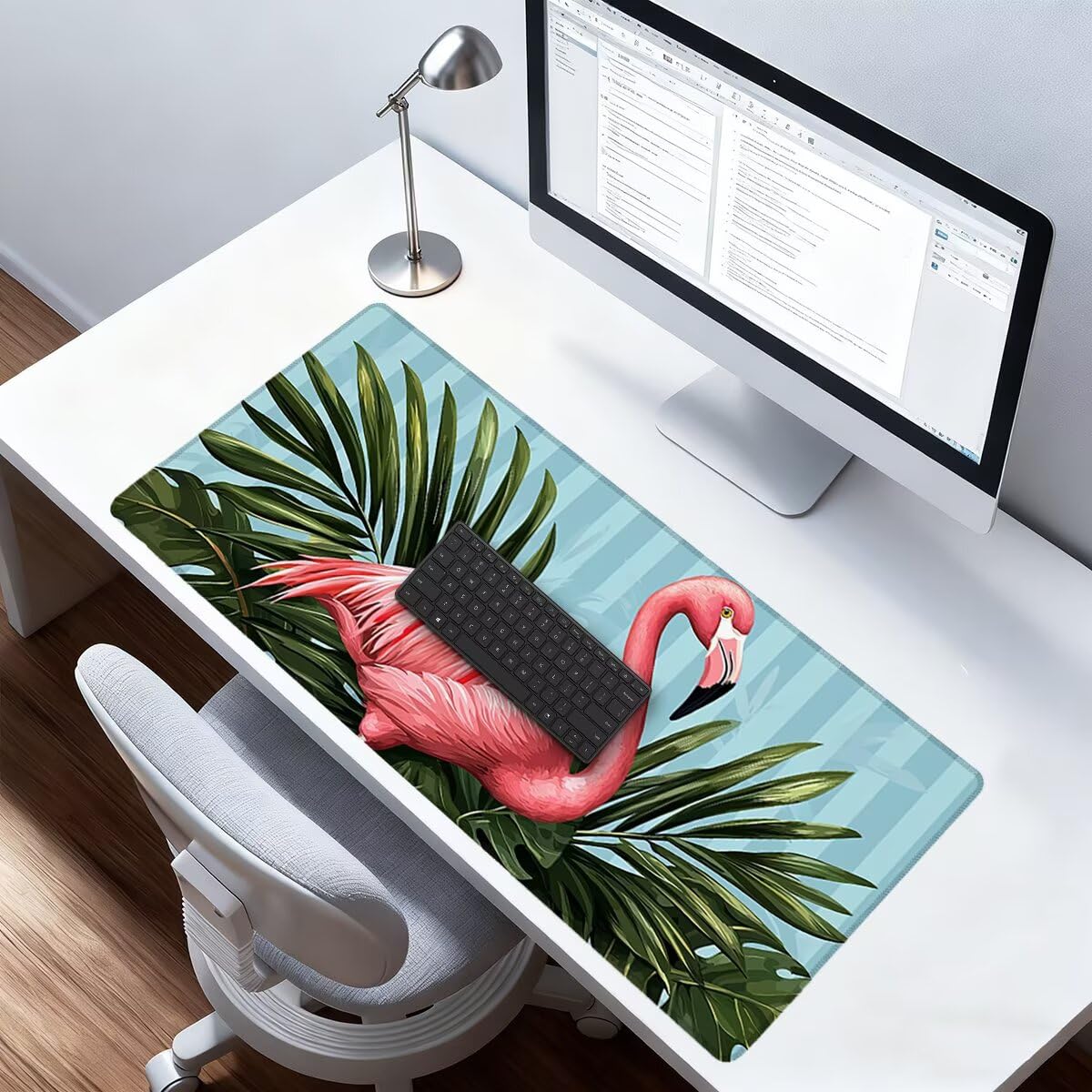 Flamingi podkładka pod mysz, duża, 1200 x 600 mm, gamingowa podkładka pod mysz, wodoodporna podkładka na biurko, podkładka pod klawiaturę, akcesoria komputerowe, podkładka pod mysz z antypoślizgową