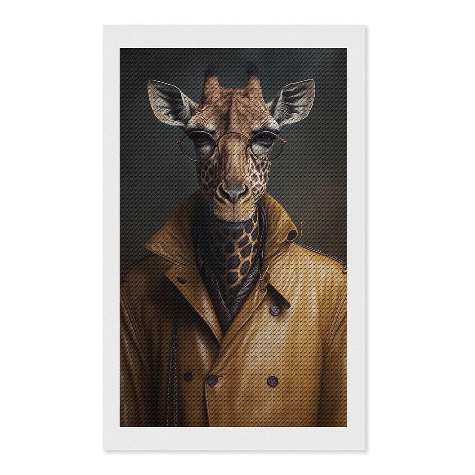 Junmoney George Giraffe Diamond Painting Set 12"x20", for Beginners, Modern Decor, Simple to Start, Gift Idea, Pleasing Wall Art Project