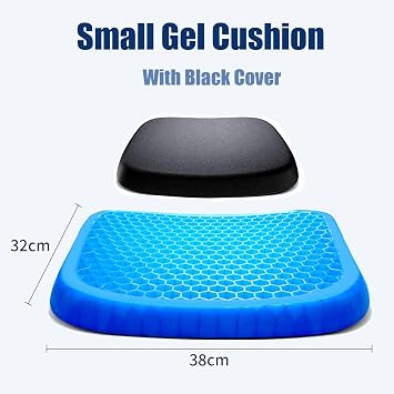 Cooling Gel Car Seat Cushion for Mitsubishi Pajero V73(V77) 2008 2009 2010 2011, Elastic Gel Seat Pad with Non-Slip Cover Breathable Office Home,S-with Cover