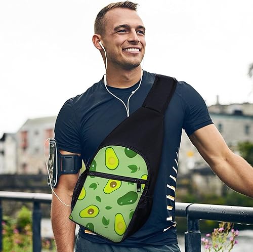 Miniatura 3 de Healthy Avocado Print Sling Bag Casual Chest Bag Daypack Unisex Crossbody Backpack for Travel Sports Outdoors