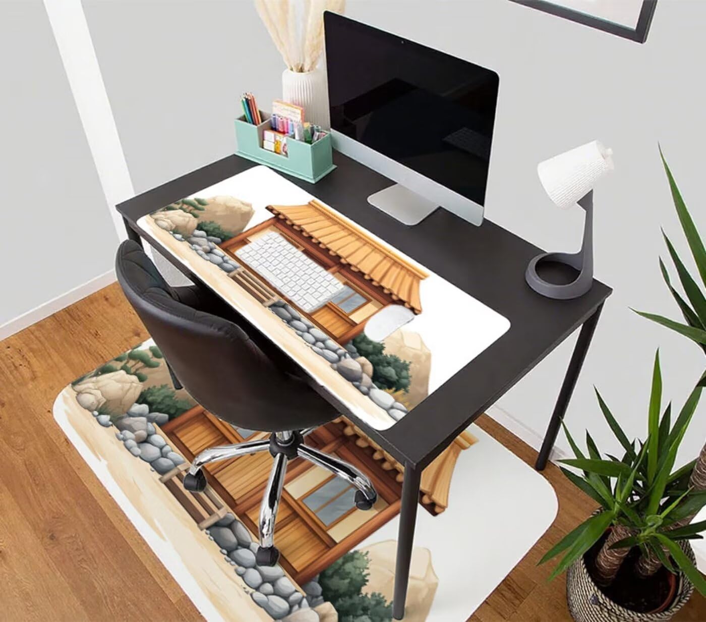 Tapis de Souris de Jeu Blanc Tapis Souris XXL 1500 x 800 mm sous Main Bureau Cousus Imperméable Antidérapant, Maison Mouse Pad pour Travail, Jeux, Bureau, Maison Decor, Plus Rapide, Cadeaux H-7904