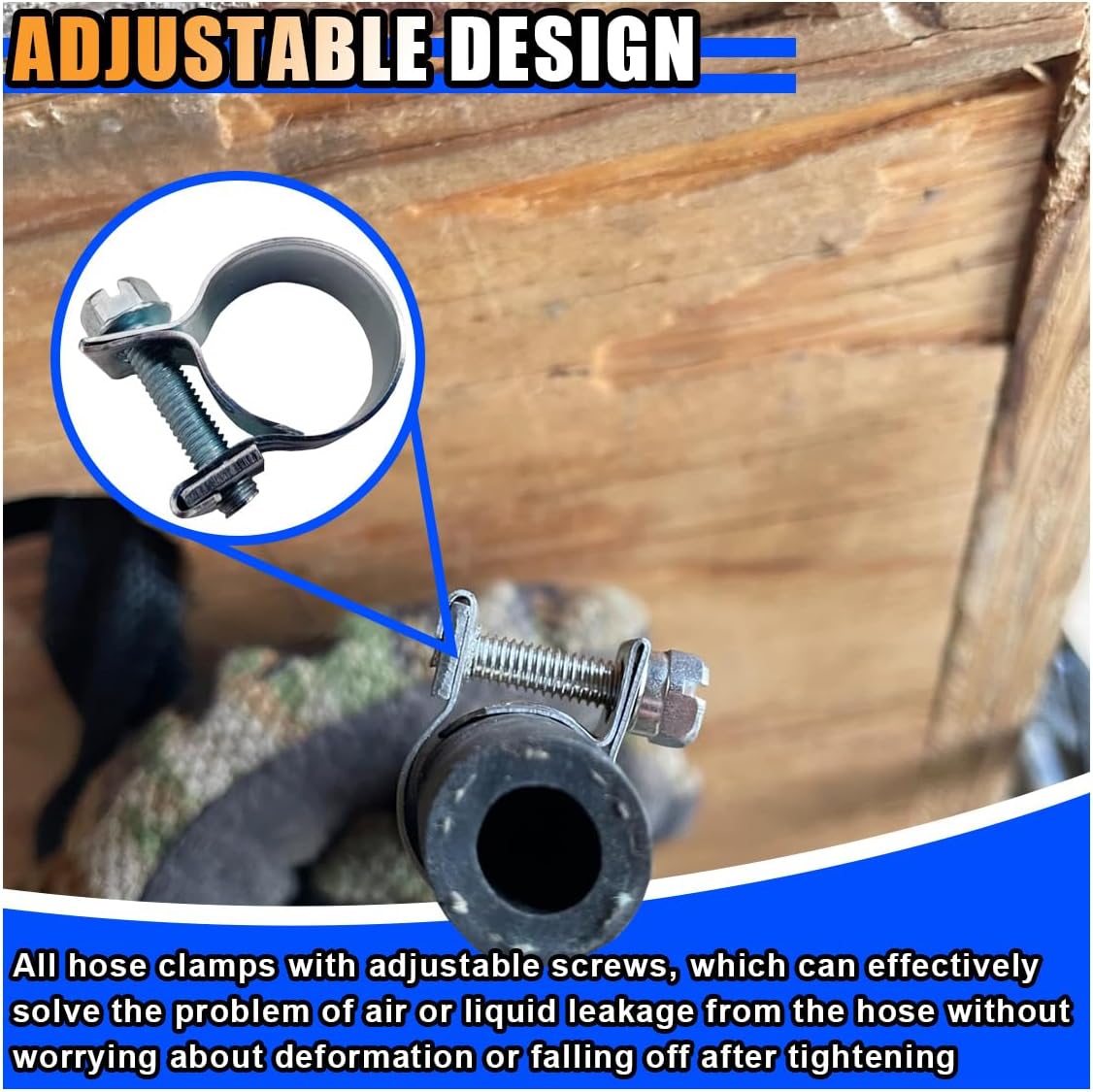 30Pcs 1/4" 5/16" 3/8" Fuel Injection Gas Line Hose Clamps, Stainless Steel Adjustable Fuel Line Clamp Clip, Pipe Clamp Assortment Kit for Automotive, Diesel Petrol Pipe