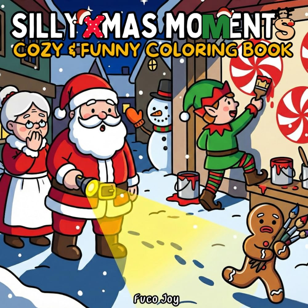 Silly Xmas Moments: Cozy & Funny Coloring Book for Adults and Teens Packed with Christmas Chaos, Humor, and Festive Fun (Christmas & Winter Bold and Easy Coloring Books)