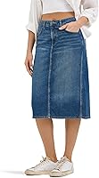 Lee Women's Legendary High-Rise Denim Skirt - Knee-Length Stretch Cotton Blend, Regular Fit for Timeless Comfort