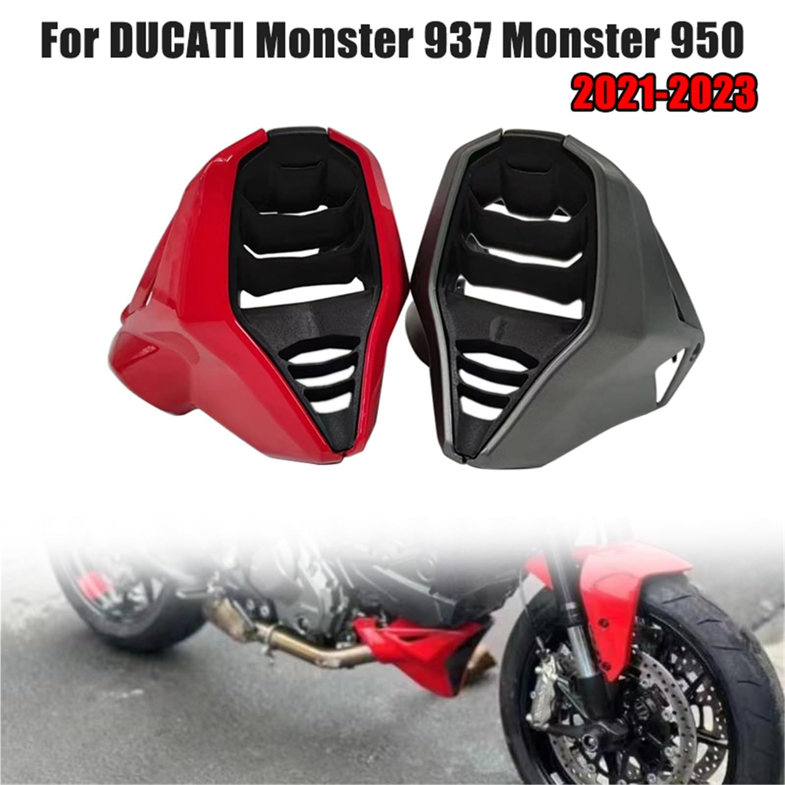 Front Bumper Splitter dachowy Pasuje do DUCATI Monster 937 950 2021-2023 Osłona silnika Spoiler Dolna Owiewka Rama Nadwozia Panel Ochraniacz