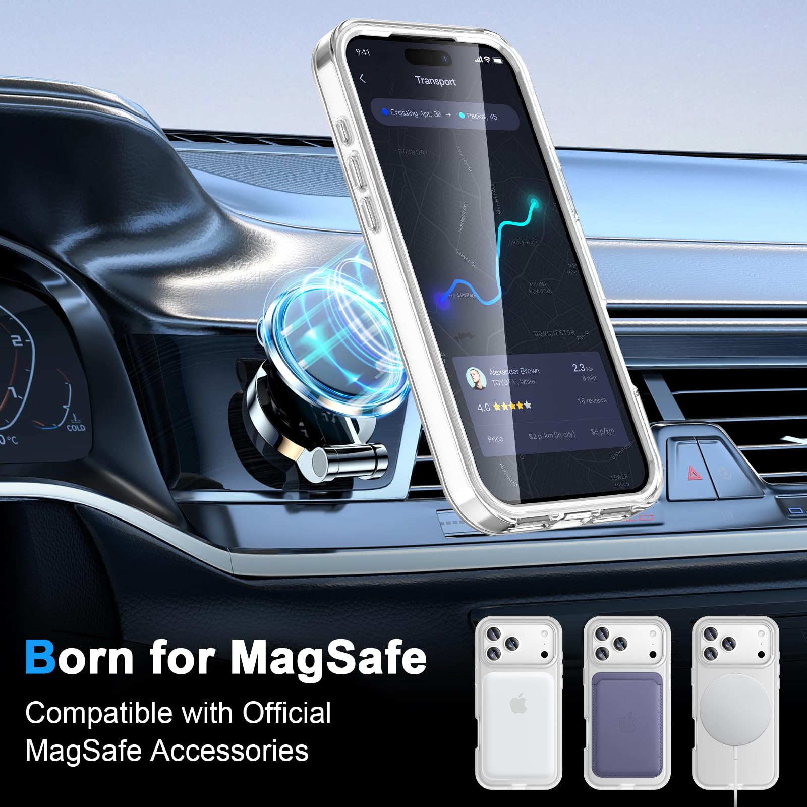 Custodia integrale antiurto per iPhone 17 Pro Max con supporto magnetico invisibile [compatibile con MagSafe] Protezione schermo integrata, protezione militare contro le cadute, copertura