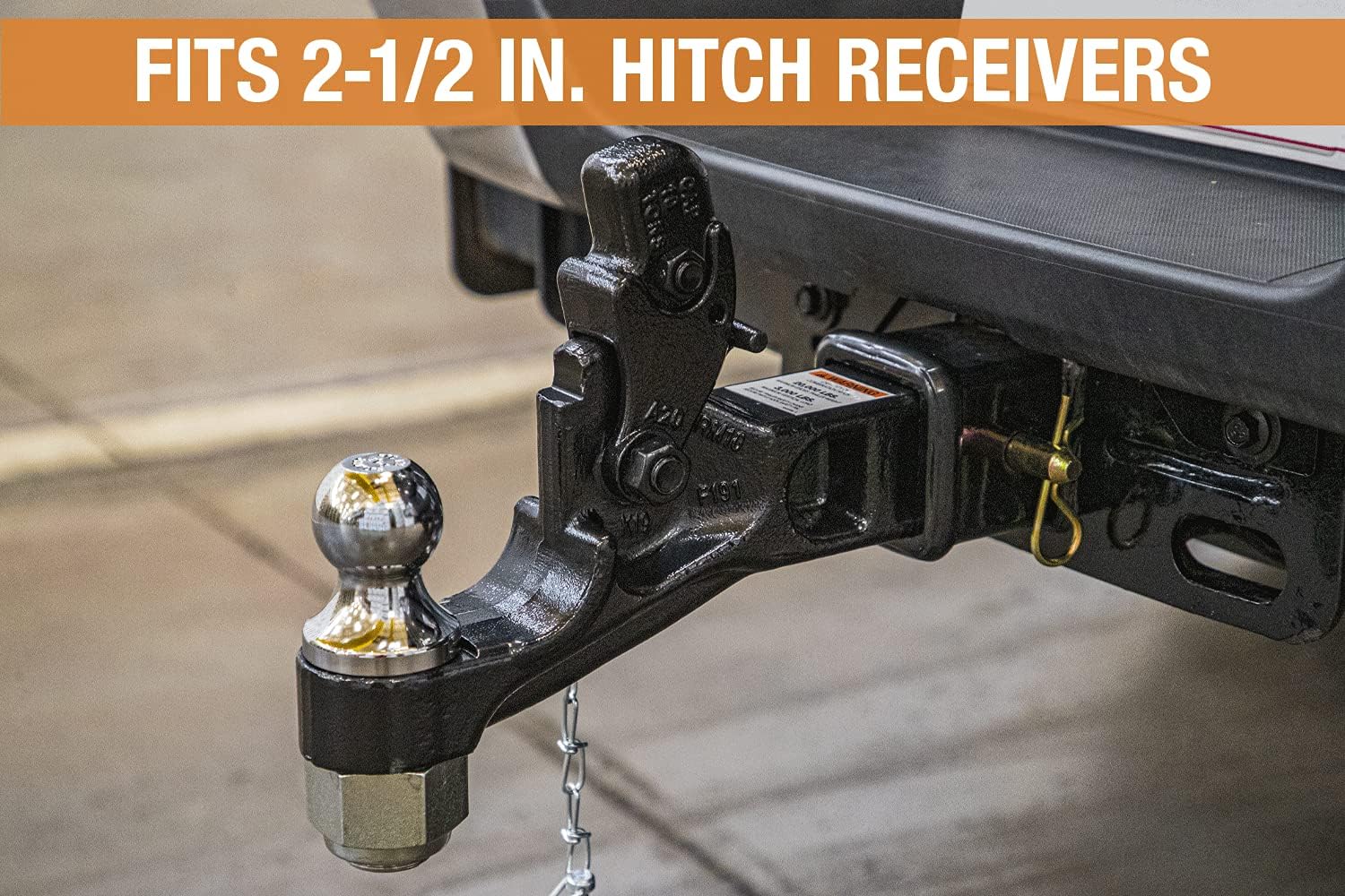 Buyers Products 10 Ton Combination Hitch - 2-1/2 Inch Receiver, 2 Inch Ball