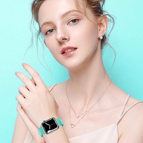 Miniatura 6 de Bandiction Compatible with Apple Watch Series 3 38mm Series 5 40mm iWatch Bands 38mm 40mm 41mm, Soft Silicone Sport Replacement Strap Compatible for