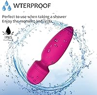 Vista 6 de Mini herramientas de masajeador, pequeño masajeador de mano inalámbrico impermeable con 10 modos de vibración, masajeador personal de mano para Rojo