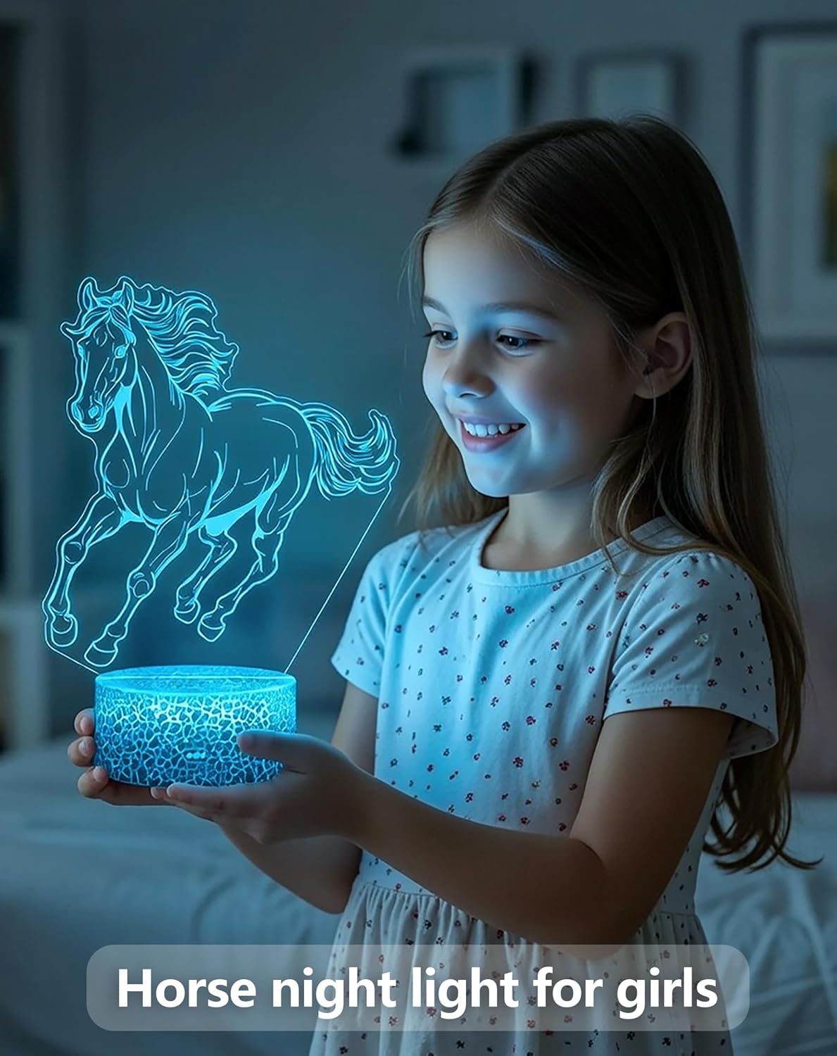 Horse Toys Night Light, Horse Stuff 16 Colors Changing Lamp with Remote Control, Horses Gifts for Girls' Room, Birthday, Holiday and Xmas Day