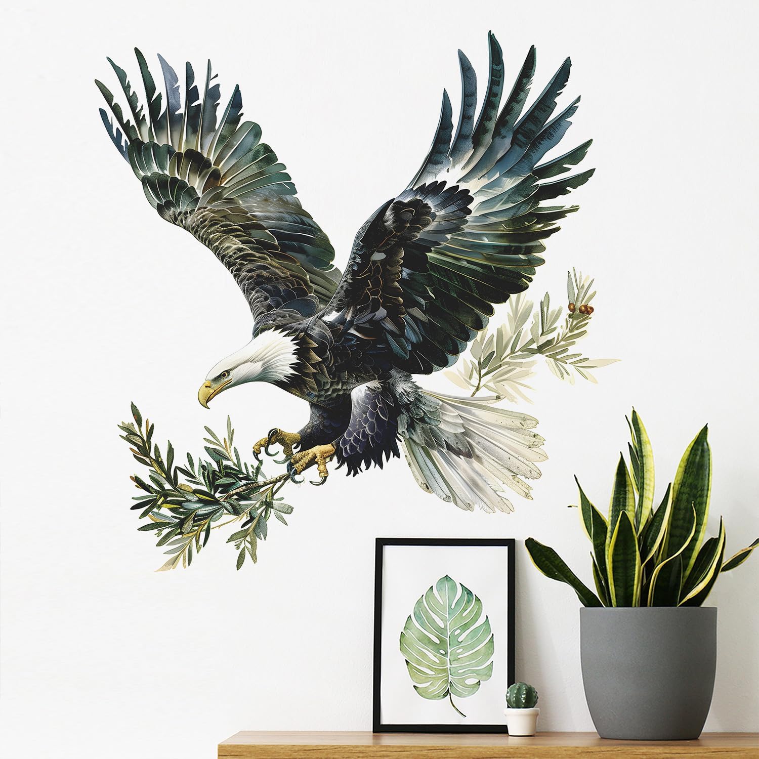 Lifelike Wolf Animal Wall Decal Peel and Stick Jungle Wild Animal Wall Stickers Removable Vinyl Wall Arts Decor for Kids Boys Bedroom Living Room Club Party fun-e50